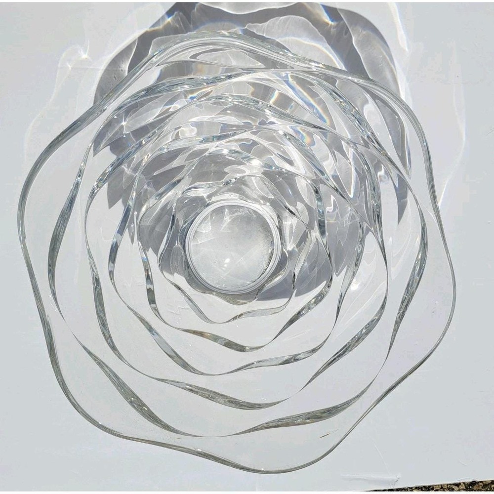 Vtg NOS Noble Excellence Bowl Clear 24% Lead Crystal Hand Blown Hand Cut. 11 - Picture 2 of 7